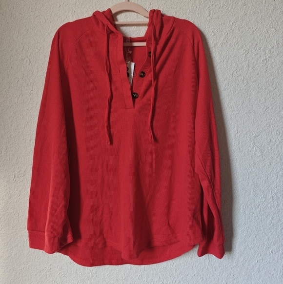 Sweaters - NWT unisex Waffle Knit Hooded Sweater